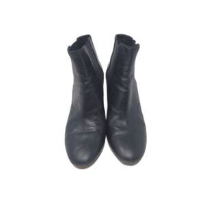 M. Gemi Black Leather Ankle Elastic Slip on Boots